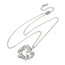 Colliers à pendentif en acier inoxydable 304 avec chaîne câble pour hommes et femmes&nbsp;NJEW-K308-03F-P