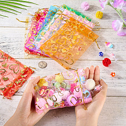 55 Stück rechteckige Organza-Geschenkbeutel mit Kordelzug in 11 Farben&nbsp;PAAG-TA0001-02