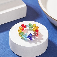 Anello da dito con perline intrecciate in vetro&nbsp;RJEW-JR00568