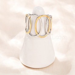Anneaux de manchette bicolores en acier inoxydable 304&nbsp;RJEW-S635-01GP-15