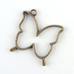 Pendentifs cadre arrière ouvert de papillon en alliage plaqué de rack&nbsp;X-PALLOY-S047-34F-FF