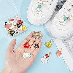 24 stücke 12 stile blume legierung emaille schuhe charme&nbsp;HJEW-DR00090