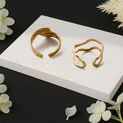 4 Stück 4 Stile Legierung Manschette Fingerringe&nbsp;RJEW-HY0001-14