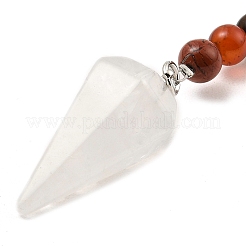 Llavero con colgante de cono de piedras preciosas naturales y sintéticas&nbsp;G-Z033-08P
