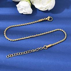 Armbänder aus gedrehten Gliederketten aus Edelstahl 304 für Damen&nbsp;BJEW-K240-09G