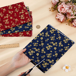 4 Stück 2 Farben Baumwollfaserstoff mit Blumenmuster im japanischen Stil&nbsp;DIY-MA0007-17