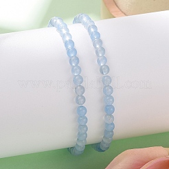 Bracelet en perles d'aigue-marine naturelles rondes de 4 mm pour homme&nbsp;KG3069-23