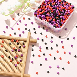 55.5 g runde Saatperlenperlen aus Glas mit Backfarbe im 3-Stil&nbsp;SEED-YW0002-28