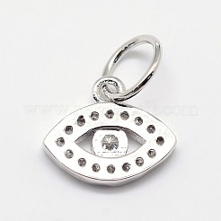 Breloques de mauvais œil en laiton avec cz zircone cubique micro pave&nbsp;ZIRC-L018-10