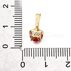Breloques en laiton avec zircone cubique de micro pave&nbsp;KK-D356-05C-G