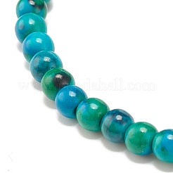 Pulsera elástica con cuentas redondas de jade blanco natural (teñido) de 4.5 mm&nbsp;BJEW-JB07588-03