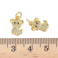 Messing micro pave klare zirkonia anhänger&nbsp;KK-H076-20G