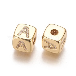 Abalorios de latón con pavé de circonitas&nbsp;KK-K238-16G-A