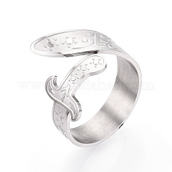 Anillos abiertos de acero inoxidable 304 para mujer&nbsp;RJEW-N054-01P