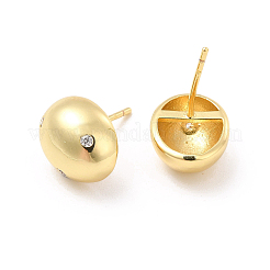Ovale Ohrstecker aus Zirkonia&nbsp;EJEW-P213-12G-01
