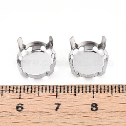 201 Edelstahl-Aufnähfassungen mit Krappenfassung&nbsp;STAS-T032-01-12mm-P