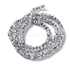 Halb plattierte facettierte Rondellglasperlenstränge&nbsp;EGLA-S095-3mm-03