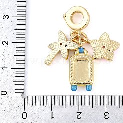 Gestellbeschichtung Messing Zirkonia Sommer europäische Anhänger&nbsp;X-KK-P287-01B-G