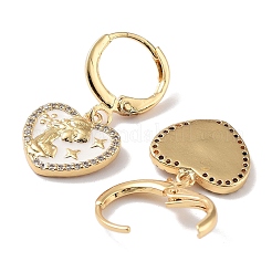 Orecchini pendenti a leva in ottone dorato&nbsp;EJEW-L269-003G-02