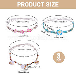 3 pieza de banda ajustable para sombrero con cuerda de cera de 3 estilos&nbsp;AJEW-CA0004-89