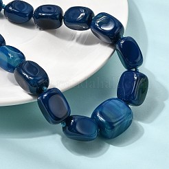 Colliers de perles cubiques dégradées en agate naturelle teintée&nbsp;NJEW-C113-01H