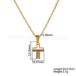 Collana con ciondolo a croce religiosa in acciaio inossidabile 304 con pavé di zirconi cubici trasparenti e viola per donna&nbsp;WG5CABF-01