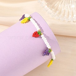 Sommerliche handgefertigte Armbänder aus Fruchtkernperlen&nbsp;BJEW-MZ00351