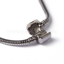 Bracelet à chaîne serpent ronde en acier inoxydable 304 résistant au ternissement&nbsp;X-STAS-L178-SL0202-21