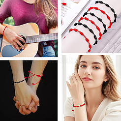 10 bracciale intrecciato in nylon e poliestere di 2 colori per donna e uomo&nbsp;BJEW-SC0001-81