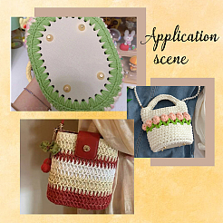3 stücke 3 farben oval pu leahter stricken häkeln taschen boden&nbsp;AJEW-CL0001-76