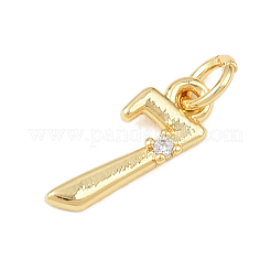 Latón micro pavimenta claro cubic zirconia encantos&nbsp;KK-P339-27G-07