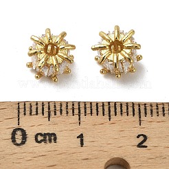 Messing Mikro ebnen Zirkonia European Beads&nbsp;KK-B142-13A-01G