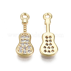 Pendenti in zirconi cubici trasparenti in micro pavè di ottone&nbsp;KK-T056-56G-NF
