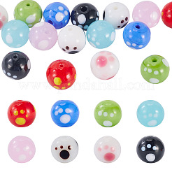 16pcs 8 Farben handgemachte Bunte Malerei-Perlen&nbsp;LAMP-TA0002-10