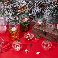 Weihnachtsapfelförmige transparente Aufbewahrungsboxen aus Kunststoff für Schmuck und Geschenke mit Deckel&nbsp;CON-WH0089-167A