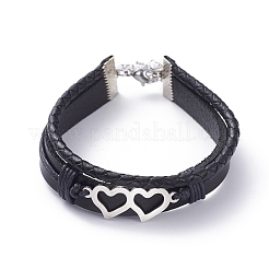 Bracelets multi-brins unisexes en cuir rétro&nbsp;BJEW-JB04862