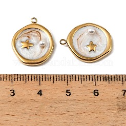 Pendentifs en acier inoxydable 304 émaillés&nbsp;STAS-I371-04G-01