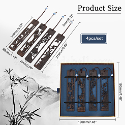 Coffret cadeau signet sculpture sur bois de santal&nbsp;AJEW-WH0252-32