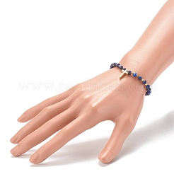Bracelets à breloques extensibles en pierres précieuses naturelles mélangées&nbsp;BJEW-JB06253