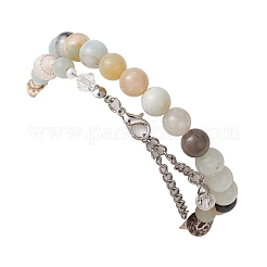 2 braccialetti elasticizzati in amazzonite naturale&nbsp;BJEW-JB10091-01