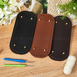 3 stücke 3 farben oval pu leder stricken häkeln taschen nagel boden shaper pad&nbsp;DIY-CL0002-16