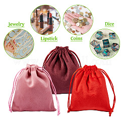 10 pochette de rangement à cordon en velours pour bijoux&nbsp;ABAG-TA0001-31C
