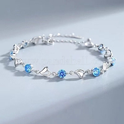 Halsketten & Gliederarmbänder mit Herzanhänger aus Legierung mit Strass&nbsp;FS-WGED12D-01