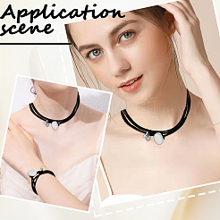 2 collana girocollo in corda a strati in pelle PU rettangolare in lega da 2 stili per donna&nbsp;NJEW-CL0001-34B