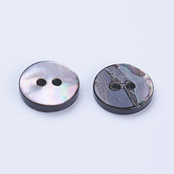 Natürliche schwarze Lippenmuschelknöpfe&nbsp;SSHEL-F301-02