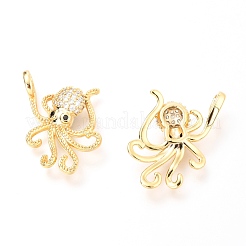 Pendentifs en laiton micro pavé transparent et noir en zircone cubique&nbsp;ZIRC-O036-25G