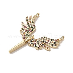 Anhänger aus Messing mit Mikropavé-Kubikzirkonia&nbsp;KK-M275-20B-G