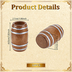 Miniaturornamente aus Holzfässern&nbsp;DJEW-WH0043-110A-01