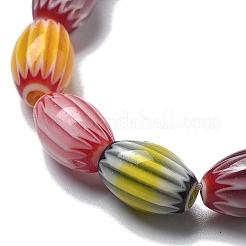Handgemachte Millefiori Bunte Malerei Perlen Stränge&nbsp;LAMP-F035-12