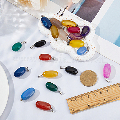 20 Stück 10 Farben natürlicher Achat gefärbter Anhänger&nbsp;G-FH0002-43
